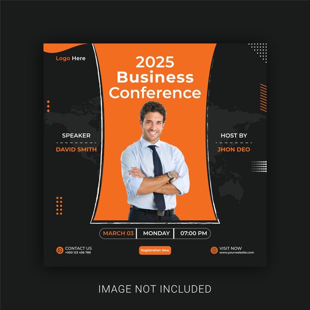 Vector corporate business webinar social media post template