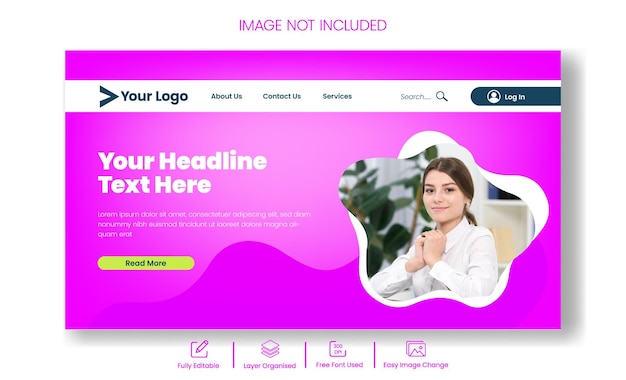 corporate business website header and landing page horizontal banner template