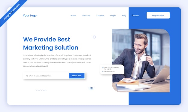 Corporate business website landing page ui template design template