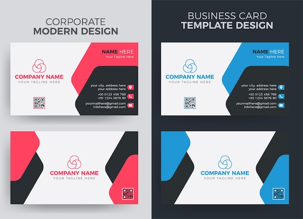 Corporate business yellow and black modern business card design or visiting card template