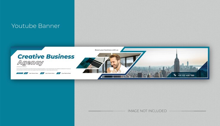 Corporate business youtube thumbnail and Linkedin banner template