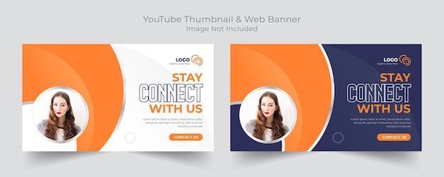 Corporate business YouTube video thumbnail and web banner template design