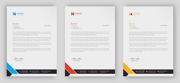 Corporate Businesses Letterhead Template with A4 Size