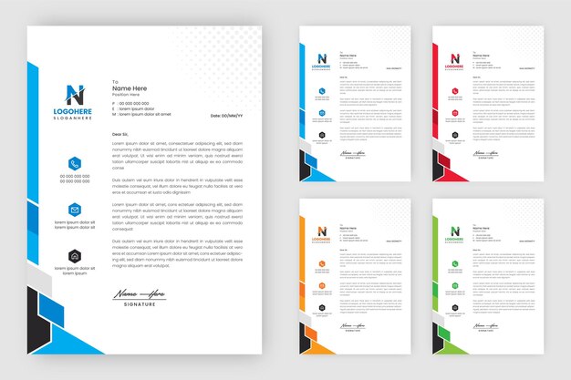 Corporate Businesses Letterhead Template with A4 Size