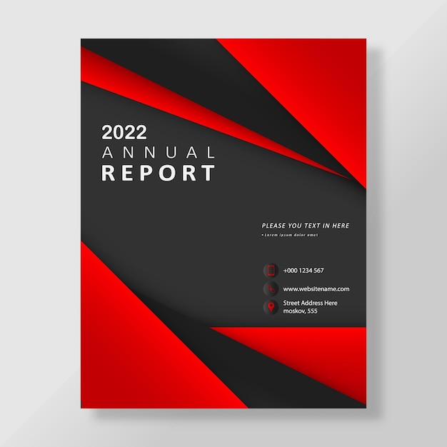 Corporate bussiness red and black annual report flyer template