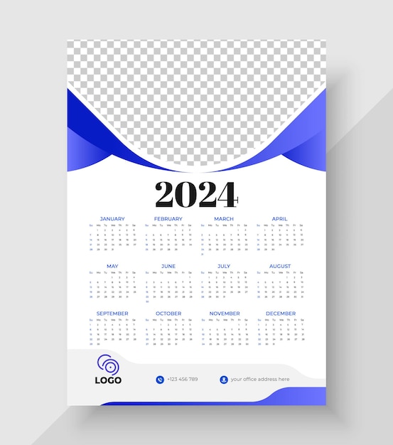 Corporate calendar template 2024