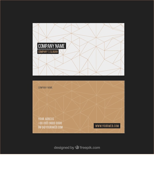 Vector corporate card met geometrische lijnen