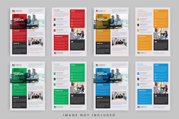 Vector corporate case study brochure sjabloonontwerp