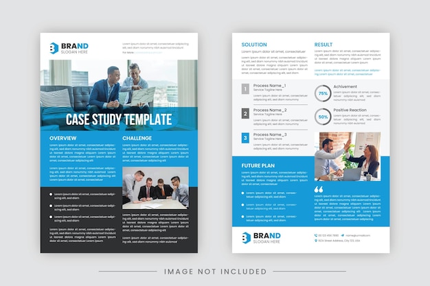 Vector corporate case study brochure template design