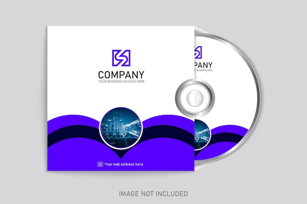 corporate cd disc label design template realistic isolated cd box and disc mockup. branding identity