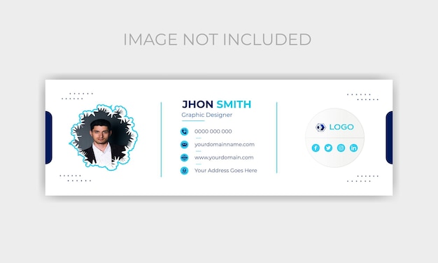 Corporate clean and creative white email signature design template for the social media platform