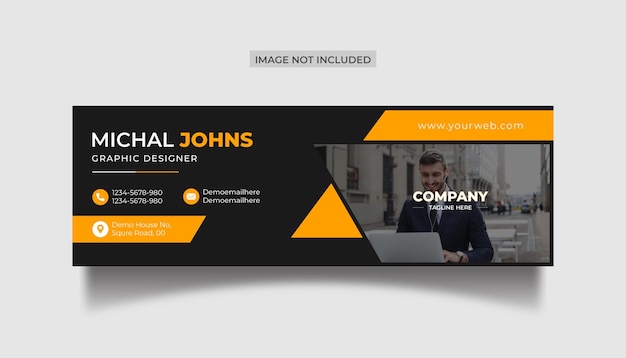 Corporate Clean Email signature Template black