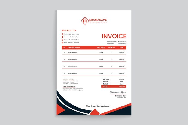 Corporate clean invoice template