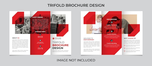 Corporate clean and minimal trifold business brochure design template