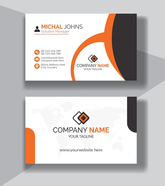 Corporate clean style modern business card design, professional creative business card template