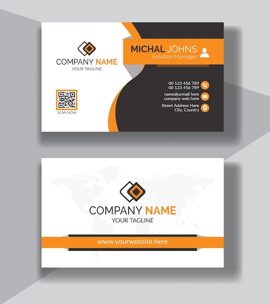 Corporate clean style modern business card design, professional creative business card template