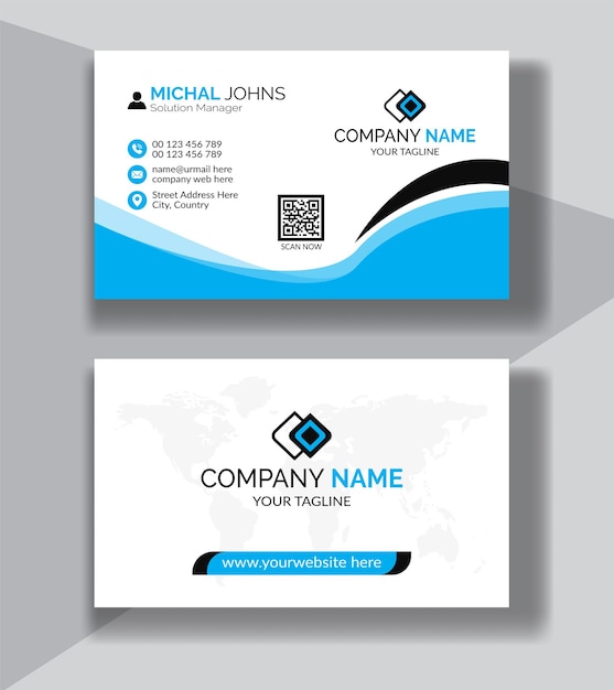 Corporate clean style modern business card design, professional creative business card template