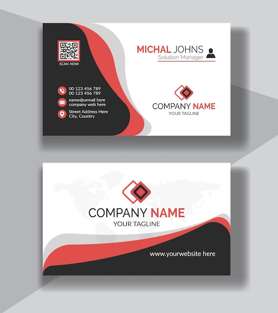 Corporate clean style modern business card design, professional creative business card template