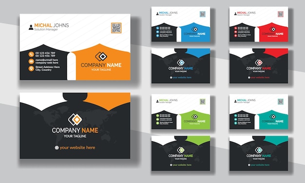 Vector corporate clean style modern business card design professional creative visiting card template
