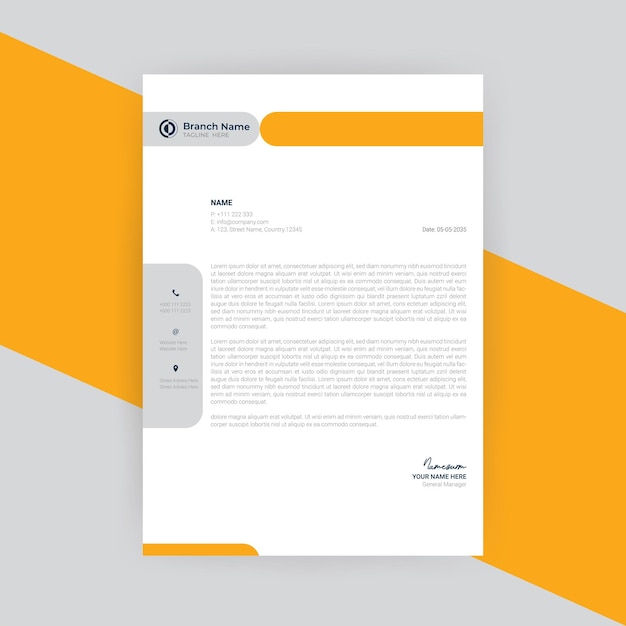 Corporate company business letterhead design template vector