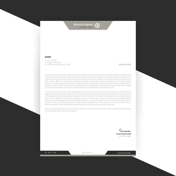 Vector 기업 회사 비즈니스 레터 헤드 디자인 서식 파일 벡터