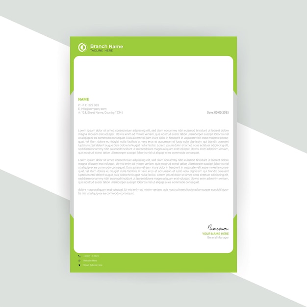 Corporate company business letterhead design template vector