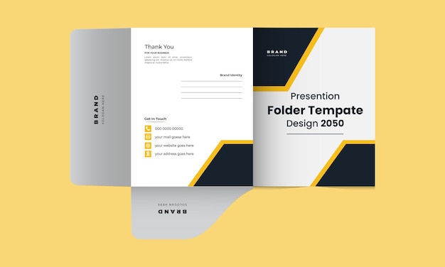 Corporate company presentation folder layout