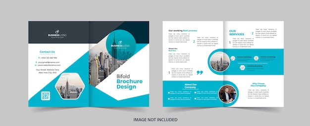 corporate company profile bifold brochure template design