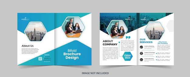 corporate company profile bifold brochure template design