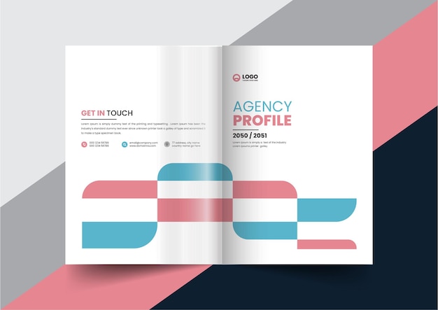 Vettore brochure del profilo dell'azienda aziendale opuscolo del rapporto annuale proposta di copertina del layout della pagina di progettazione del concetto