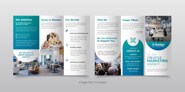 Vector corporate company profile brochure template design creative business trifold brochure template