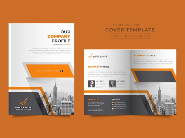 Corporate company profile cover page brochure template design