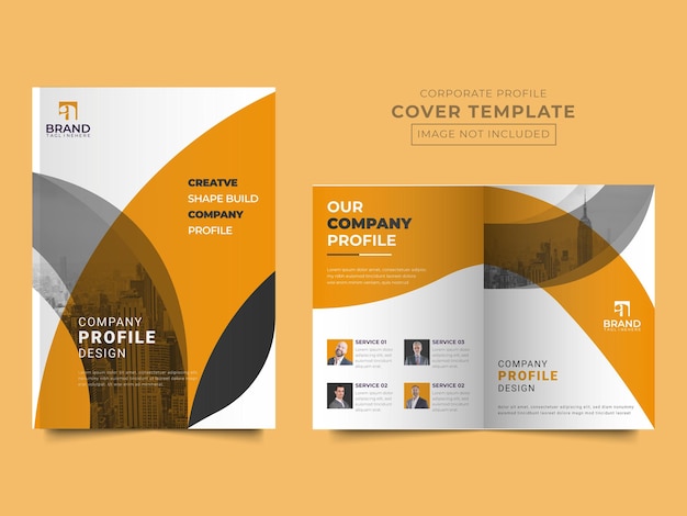 Дизайн шаблона брошюры обложки корпоративного профиля компании