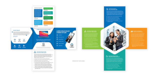 Vettore modello di brochure incrociata del profilo aziendale aziendale