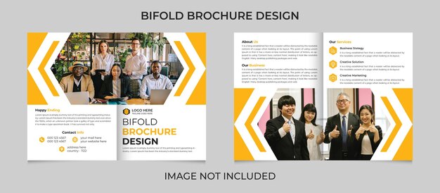 Corporate creatieve moderne zakelijke bifold brochure sjabloonontwerp
