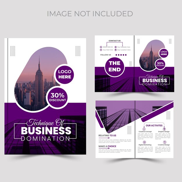 corporate creative business bifold brochure design template