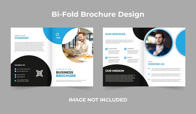 Vector corporate and creative business bifold brochure template design