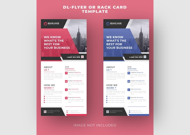 Corporate creative business dl flyer of rack card ontwerpsjabloon