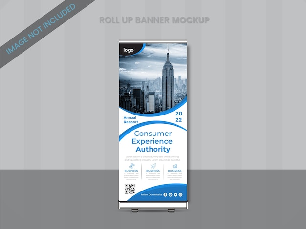 Corporate Creative Business Roll-up banner staande sjabloonontwerp en professionele pull-up banner