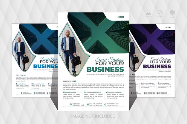 Vector corporate creative colorful business flyer template design set perfect for creative professional b