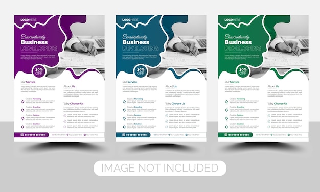 Corporate creative colorful business flyer template design