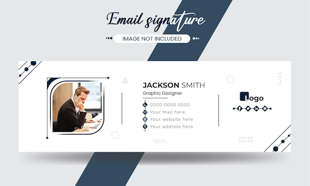 ベクトル 最小限のスタイルで企業のクリエイティブな電子メール署名カードと個人メール フッター テンプレート デザイン