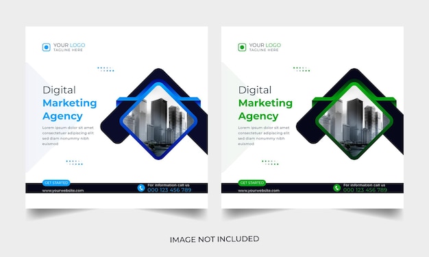 Corporate Creative Marketing Agency Poster Design set Premium Vector