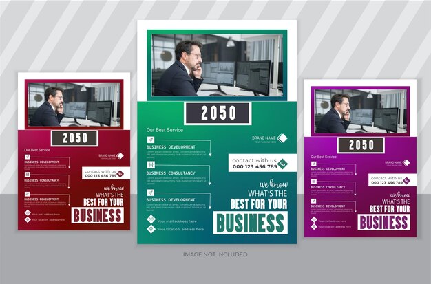 Vector corporate and creative modern business with three colors template design layout