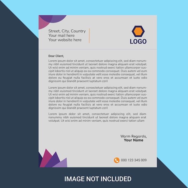 Corporate Creative Modern Simple Professional Free A4 Size Custom Letterheads Design