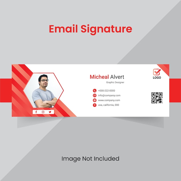 Design della firma e-mail vettoriale creativo aziendale