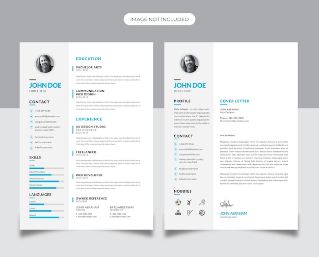 Corporate CV-ontwerp met cyaan accent