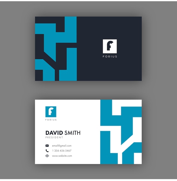 Corporate Cyan Colour Business Card Design Template