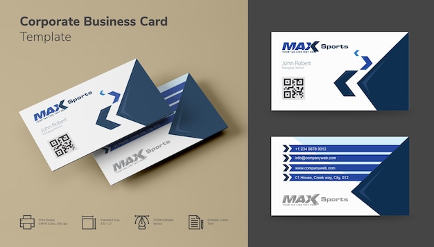 Corporate Dark and Light Blue Business Card