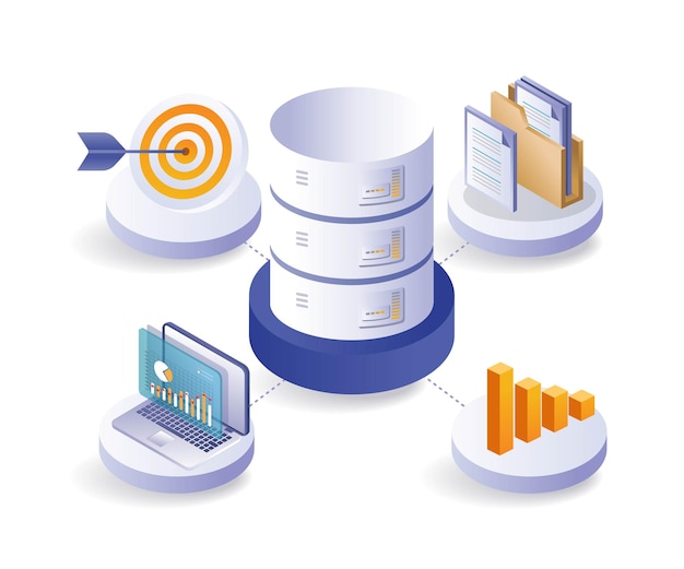 Vettore centro di archiviazione del database aziendale